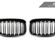 AutoTecknic Dual-Slats Stealth Black Front Grille Set - BMW F20 1-Series