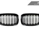 AutoTecknic Dual-Slat Glazing Black Front Grille Set - BMW F20 1-Series