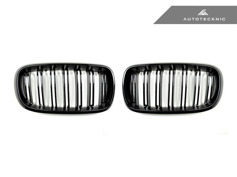 AutoTecknic Glazing Black Dual-Slats Front Grilles - F15 X5 | F85 X5M & F16 X6 | F86 X6M - AutoTecknic USA