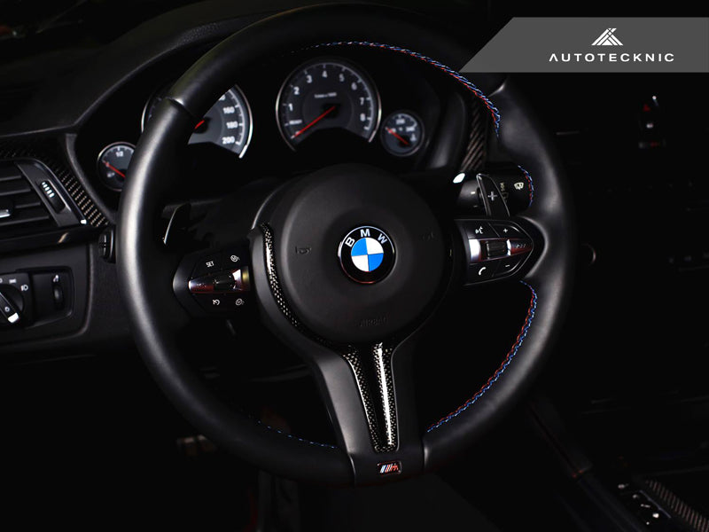 AutoTecknic Carbon Steering Wheel Trim - F87 M2 | F80 M3 | F82/ F83 M4 | F10 M5 LCI | F06/ F12/ F13 M6 - AutoTecknic USA