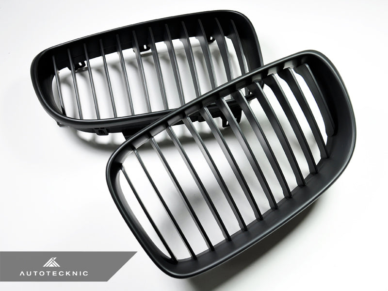 AutoTecknic Replacement Stealth Black Front Grilles - E82 1-Series & 1M - AutoTecknic USA