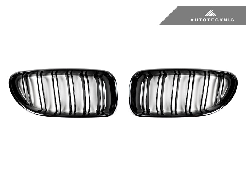 AutoTecknic Replacement Dual-Slats Glazing Black Front Grilles - F06 Gran Coupe / F12 Coupe / F13 Cabrio | 6 Series & M6 - AutoTecknic USA
