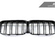 AutoTecknic Dual-Slats Gloss Black Front Grille - BMW F44 2-Series Gran Coupe
