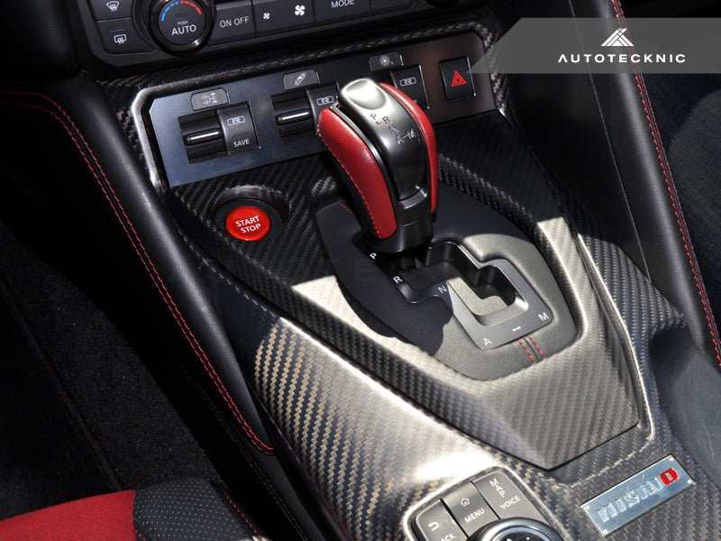 gtr gear AutoTecknic Dry Carbon Shift Console Cover - Nissan R35 GTR 2017-Up