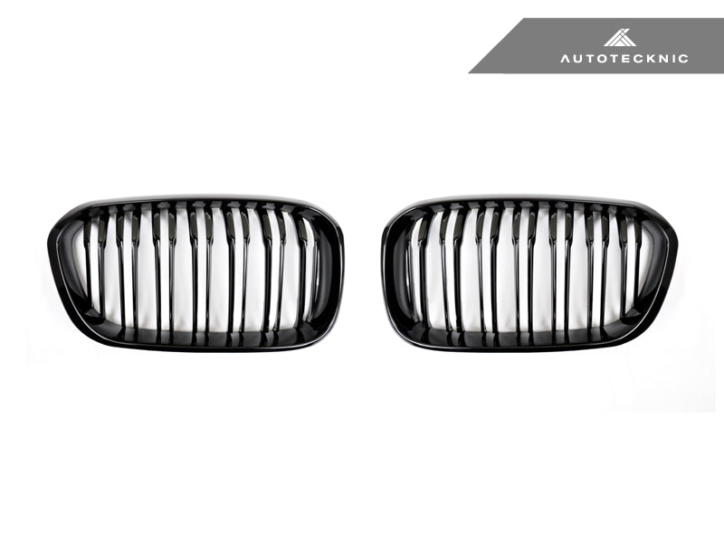 AutoTecknic Dual-Slats Glazing Black Front Grille Set - F20 1-Series LCI 2015-Up