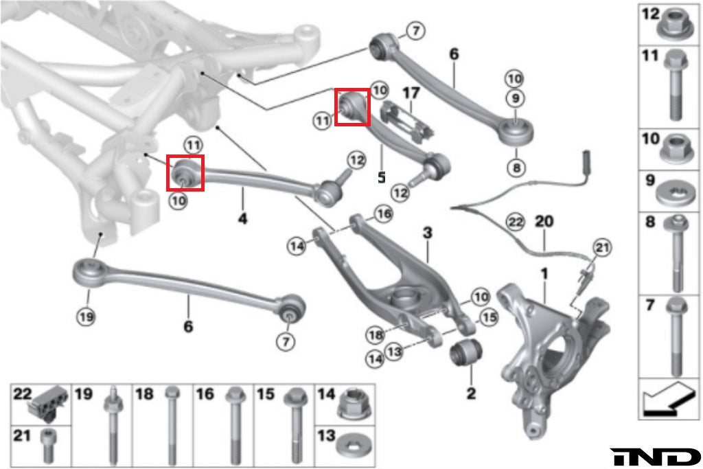 Fall-Line Motorsports Rear Upper Control Arm Bearing Set - G8X M2 / M3 / M4