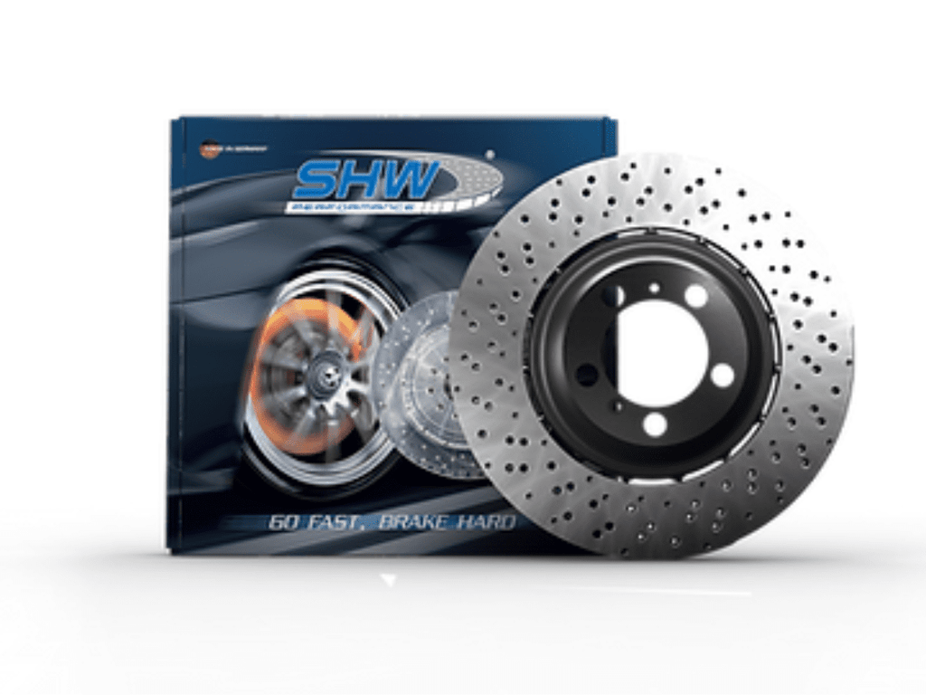 SHW Performance Cross-Drilled Lightweight Left Front Brake Rotors - BMW M3 4.0L 08-13