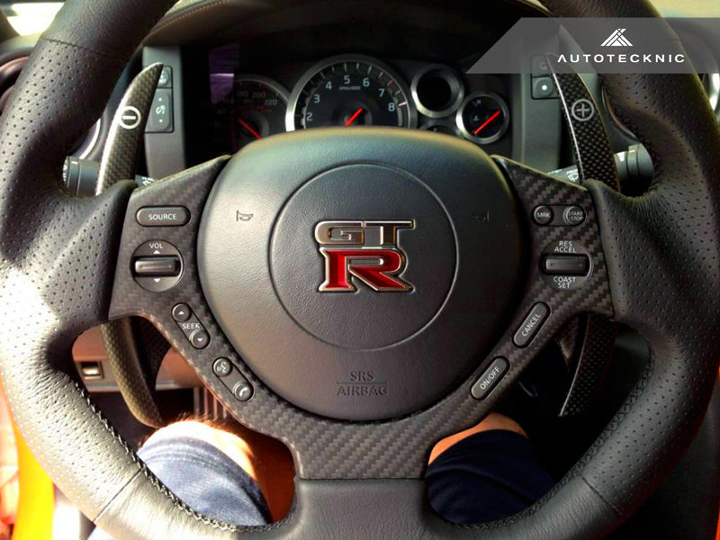 AutoTecknic Dry Carbon Fiber Steering Wheel Trim - Nissan R35 GT-R