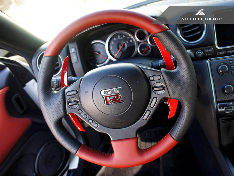 Black/ Red Real Carbon Fiber Steering Wheel Shifter Gear Paddle