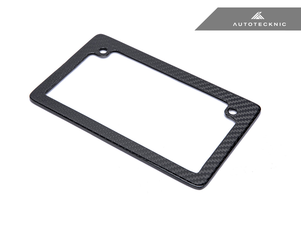 AutoTecknic Dry Carbon Fiber Motorcycle License Plate Frame