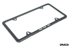BMW Slimline License Plate Frame + M Logo Valve Stem Cap Set